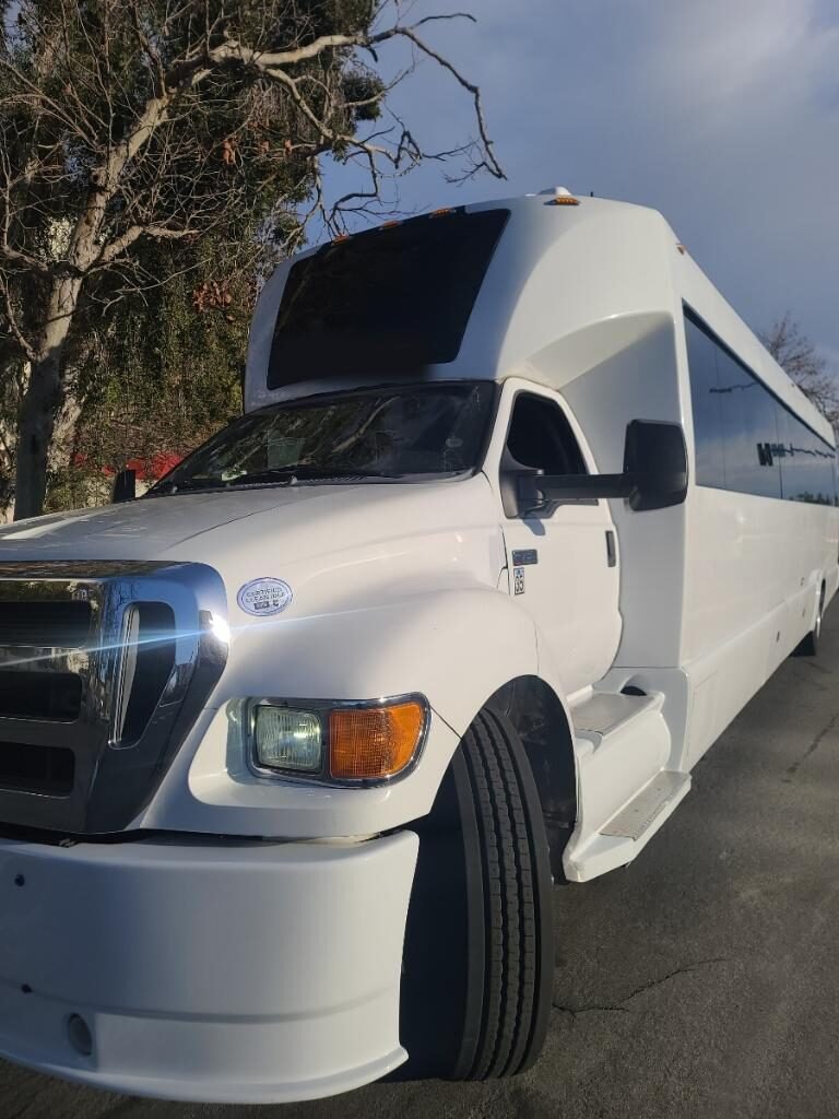 Exterior of a larger party bus for big-group events