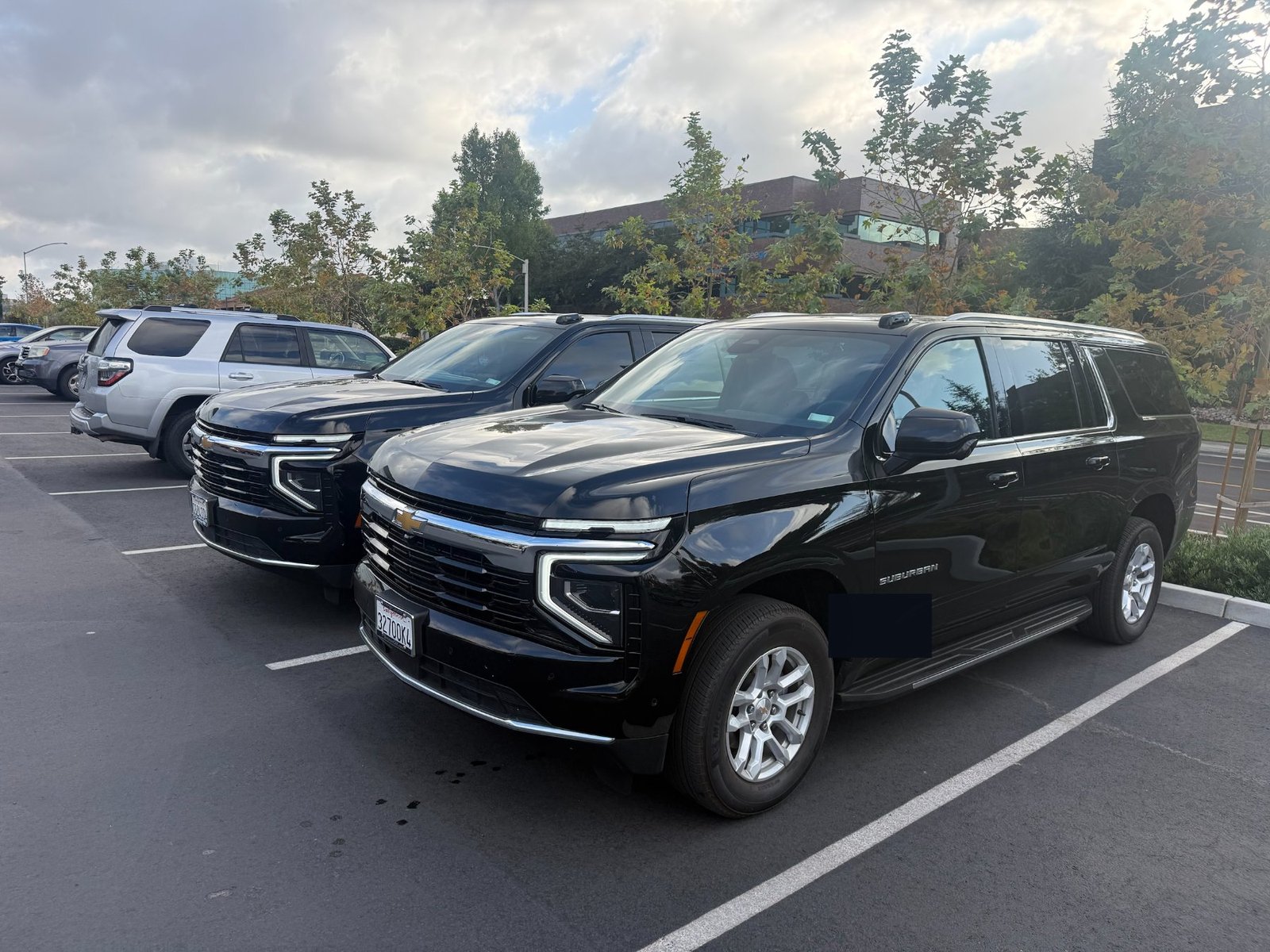 Blue Skies Chauffeured Transportation's Suburban fleet ready for the next reservation