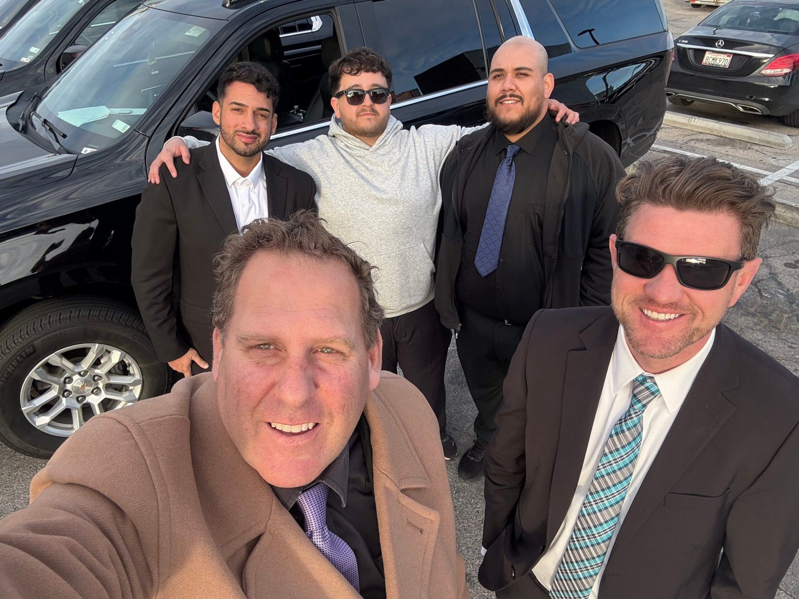 Charles and members of the Blue Skies Chauffeured Transportation chauffeur team